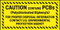 A photograph of a yellow and black 12343 PCB marker, reading caution contains PCBs, for proper disposal information contact U.S. Environmental Protection Agency.