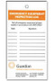 A picture of the front side of the Guardian 250-060R Emergency Equipment Inspection Log Tags, 20/pkg