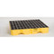A photograph of a 04311 model 1645 eagle low-profile, forkliftable 4 drum spill containment pallet.