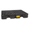 A photograph of a 04311 model 1645 eagle low-profile, forkliftable 4 drum spill containment pallet.