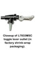 A photographic closeup of the L7833MSC toggle lever outlet (in factory shrink-wrap packaging).