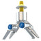 A photograph of an L4100-141WSA Double Laboratory Gas Ball Valve with the mounting shank.
