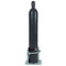 A photograph of floor-mounted storage stand with strap in use on gas cylinder.