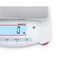 Close-up photograph of bubble level on Ohaus Navigator NVT Portable Electronic Scales w/ Touchless Sensor.