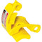 A photograph of a yellow 07174 pin and sleeve lockout device for 500 V plugs.