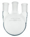 A photograph of a cg-1522 flask, round bottom, heavy wall, three neck.
