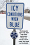 A photograph of a blue and white 11071 temperature indicator sign along with a Temperature Indicator Sign (sold separately).