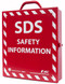 Photograph of the Zing SDS safety information recycled stainless steel document case.