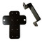 A photograph of the two black metal components of the Badger 21009952 bracket.