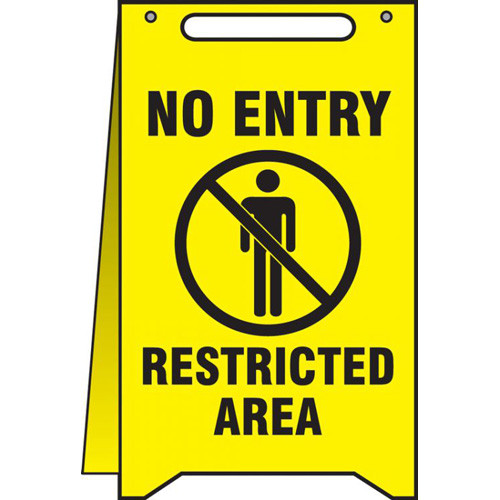 A-Frame Standing Floor Sign, No Entry Restricted Area w