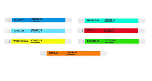 Linie Zwo Lot 100 Bracelets Identification Tyvek 19x254 Mm – Basic Pack 5 Couleurs – Événement, Entrée, Sécurité Enfants