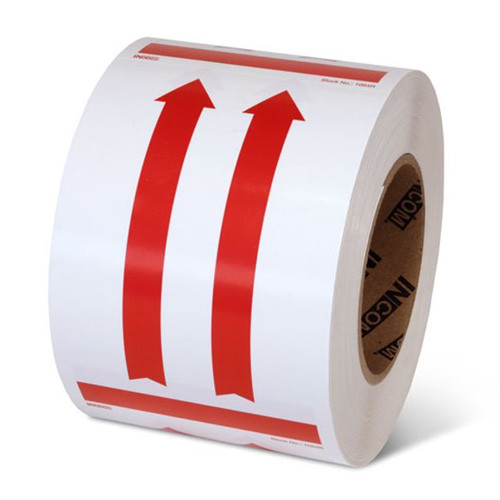 This Way Up Red Arrow Shipping Labels for DOT HazMat Liquids, 500/roll