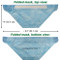 Photographs of the top and bottom sides of a folded ACI Model 3120 NIOSH-Certified Surgical N95 Respirator with approximate dimensions of 4" h x 9.5" w.