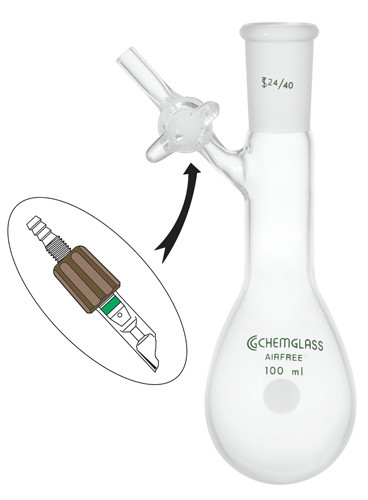 AF-0520 Schlenk Flasks, Kjeldahl w/ Glass Stopcock or Airfree Valve