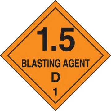 DOT Explosives Shipping Labels, Class 1.5D