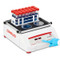 Photograph of Ohaus Digital Heavy Duty 19 mm Orbital Shaker, 16 kg Capacity, right facing, holding petri dishes and test tube rack.  Glassware sold separately.