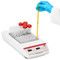 Photograph of Ohaus Digital 4 Block Dry Block Heater, front facing, demonstrating thermometer use.  Block and vials sold separately.