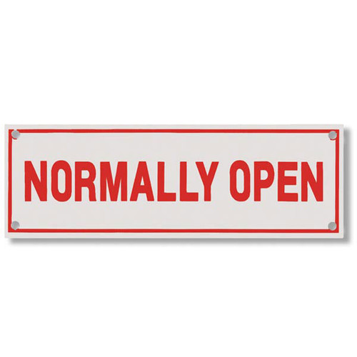 Normally Open Point Sign Normally Open Aluminum Sprinkler Identification Sign