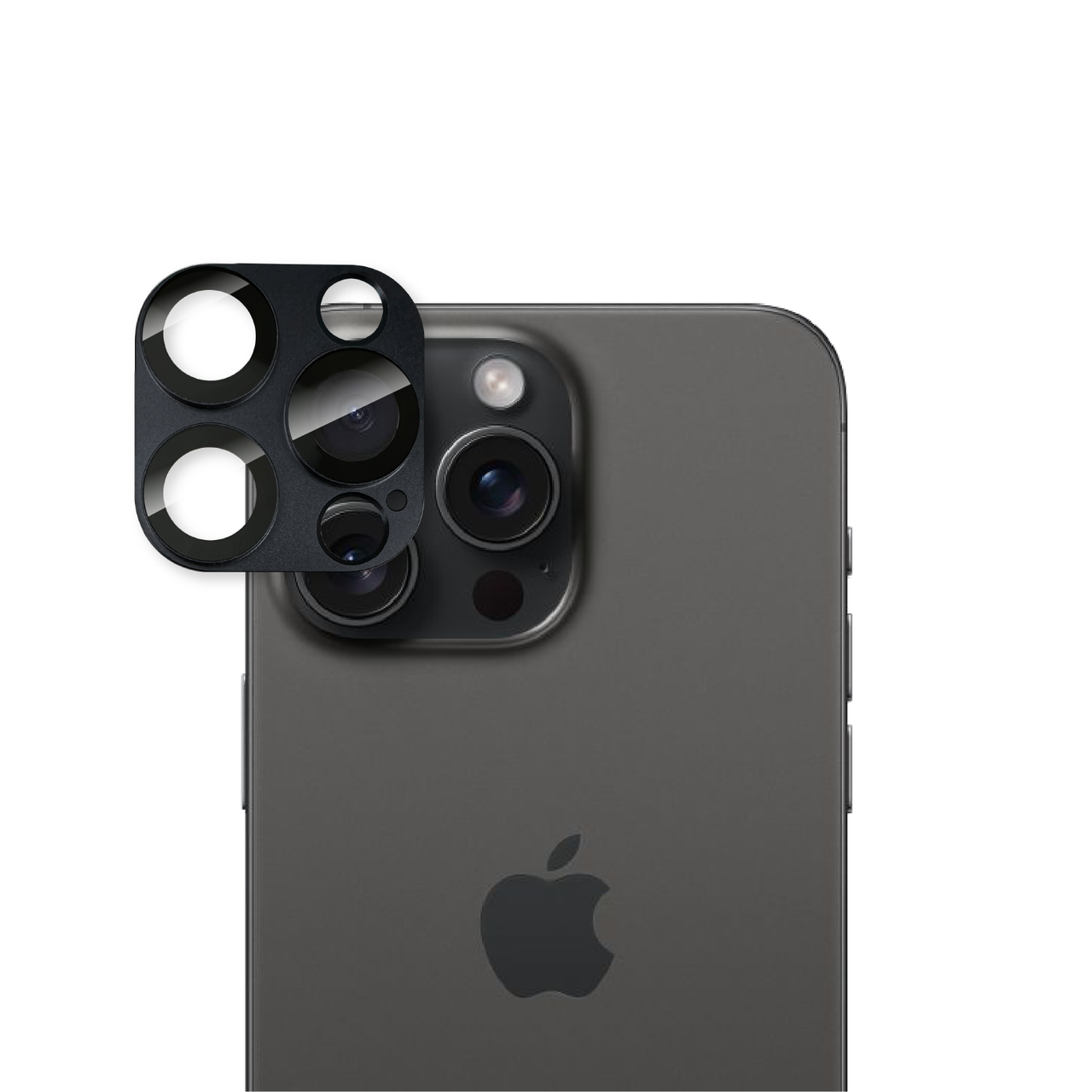 PREMIUM HYBRID CAMERA LENS COVER for iPhone 15 Pro 15 Pro Max Black