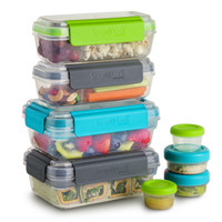 Leak-resistant containers for on-the-go eating.