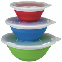 Set includes 1.5 cup (350 ml), 3 cup (700 ml) and 5 cup (1.2 L) bowls.