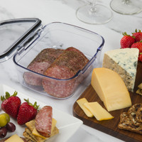 Airtight silicone seal keeps cheese or deli meats fresh longer.