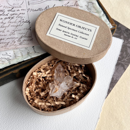 Clear Quartz Crystal Cluster in Collector Box