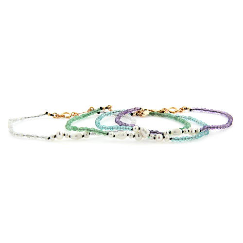 gemstone and pearl bracelet