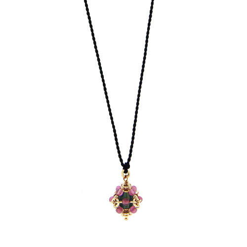 Cord Necklace with Cluster Charm