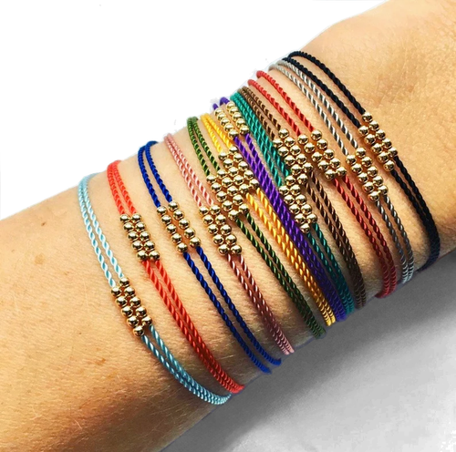 Gold-Filled Bead Double Cord Bracelet