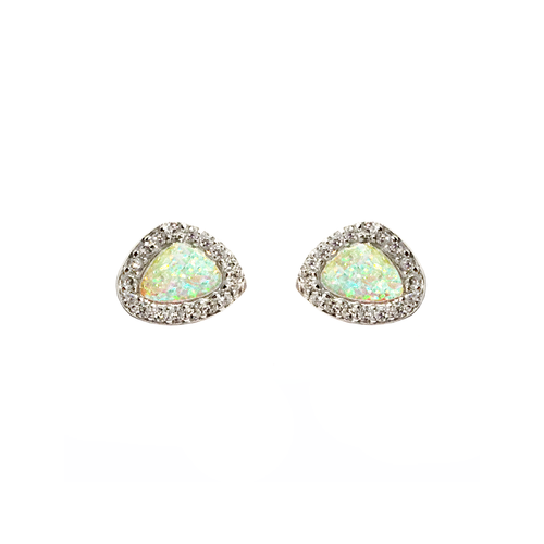 Opal and CZ Earrings