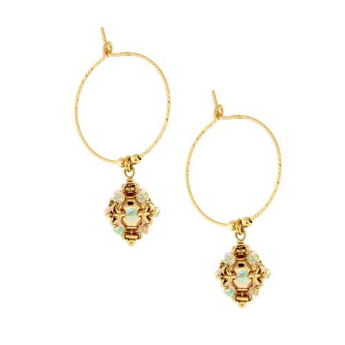 Sparkle Hoop Earrings with Charm