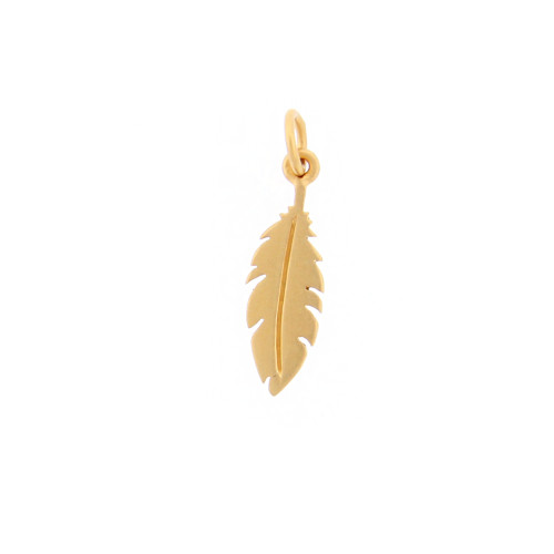 24k Gold-Plated Sterling Silver Feather Charm