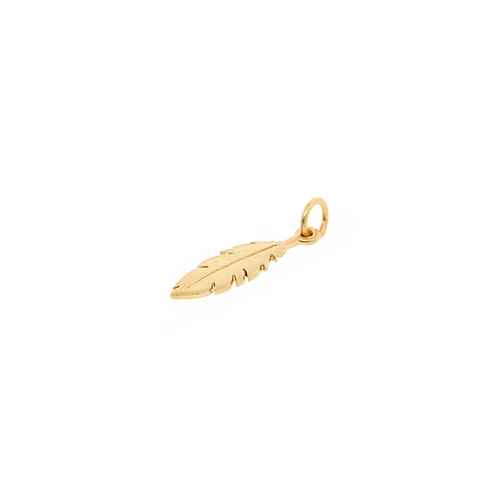 24k Gold-Plated Sterling Silver Feather Charm