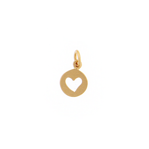 Tiny 24k Gold-Plated Sterling Silver Heart Cutout Charm