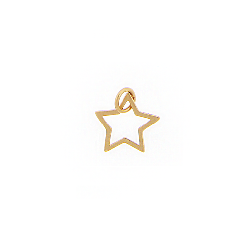 Matte 24k Gold-Plated Sterling Silver Open Star Charm