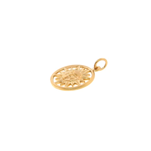 Matte 24k Gold-Plated Sun Face Charm