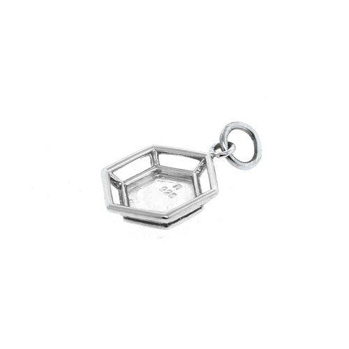 Sterling Silver Geometric Hexagon Charm