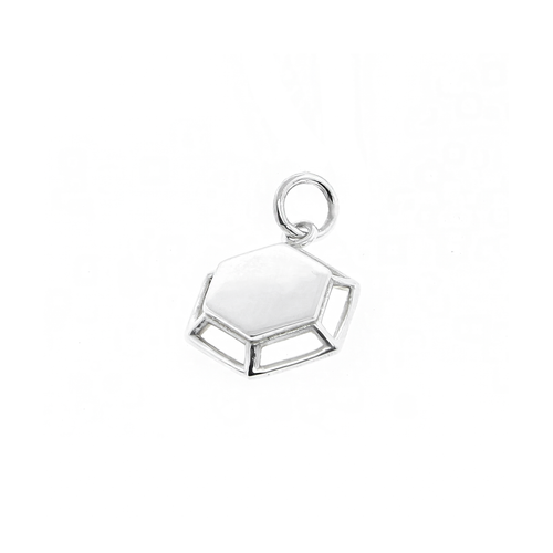 Sterling Silver Geometric Hexagon Charm