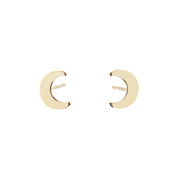 14k Moon Stud - Single