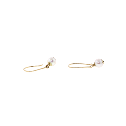 14k Dangling Pearl Earrings