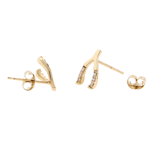 Wishbone Diamond Earring - Single