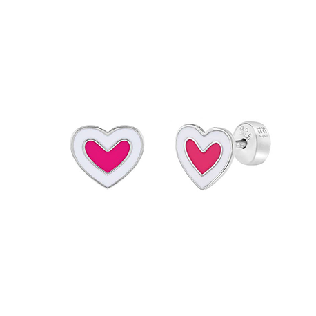 Enamel Heart Earrings