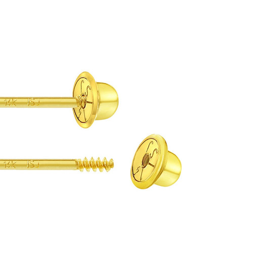 Solid Gold and Pink Cubic Zirconia Studs