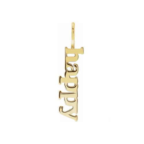 14k Gold or Sterling Silver Happy Charm