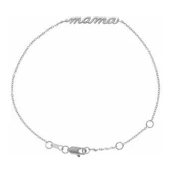 Solid Gold or Sterling Silver Mama Bracelet