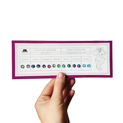 Retro 90's Stick-On Earrings Week Set - Siren Scales