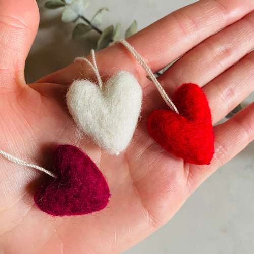 Felted Wool Mini Heart Ornament