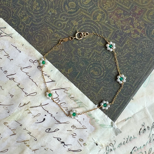 Freshwater Pearl and Gemstone Flower Bracelet