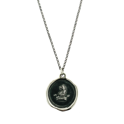 Lion and Crown Wax Seal Necklace